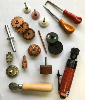 Outillage réparation pneus